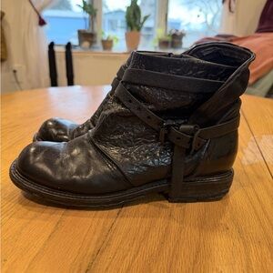 A.S.98 Black Leather Combat Boots